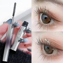 Hauiodp Iron Wand Mascara Brushless Metal Wand Mascara Black Washable Metal Mascaras Waterproof Long-Lasting Curling Eyelash Iron Mascaras With No Flaking 1.5g