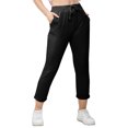 thumbnail image 2 of ABATAB Pull on Capri Pants for Women with Pockets Elastic Waist Cropped Pants Stretchy Drawstring Capris for Summer Casual, 2 of 7
