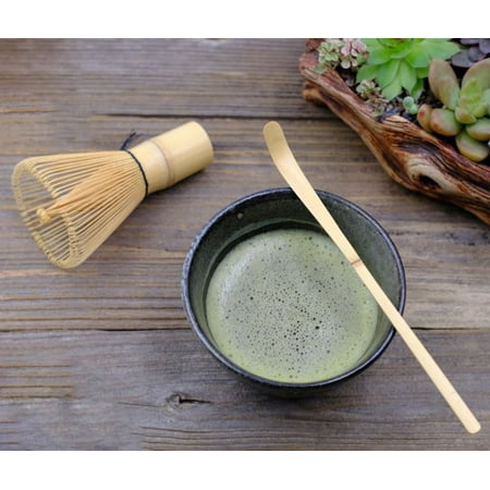 Brushed Bamboo - Matcha Whisk Brush Set w Bowl Scoop Japanese Green Tea Bamboo Preparing Tool EHD 1