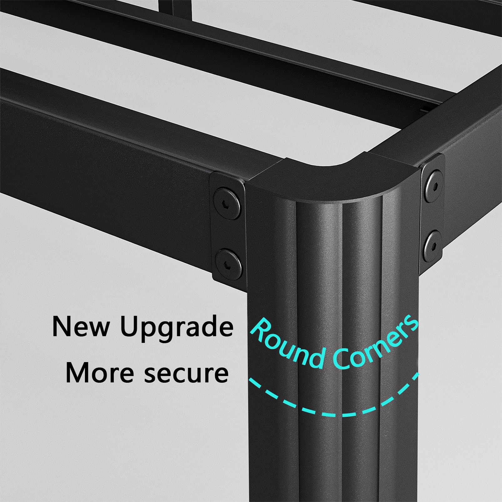 Woozuro 18 inch Queen Metal Bed Frame with Rounded Corners, Heavy Duty, No Box Spring Needed, Easy Assembly