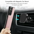 thumbnail image 5 of Case for Galaxy S22 Ultra, Wallet Case w/Magnetic Credit Card Holder [Kickstand Feature][4 Card Slot] Detachable Cover fit Magnetic Car Mount, Case Compatible w/Samsung Galaxy S22 Ultra- Pink, 5 of 9