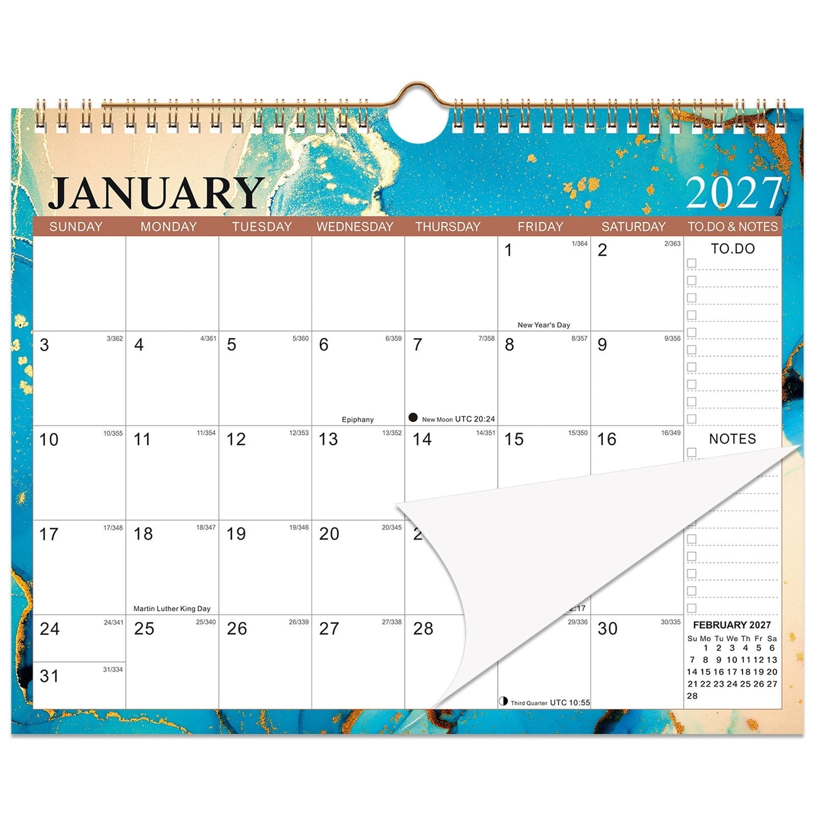 Wall Calendar Monthly Planner with Notes and To Do List Hanging Design for Home Office Classroom Dorm