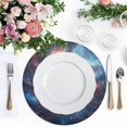 thumbnail image 6 of Round Grid Placemat ,One Sizex6, Round Placemat, PVC Plate Mat，15.4 Inch Non-Slip and Heat Resistant, Table Placemat, Dining Room Placemat Color Milky Way Picture, 6 of 7