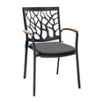 thumbnail image 2 of Armen Living Portals Outdoor 5 piece Dining Table Set in Black Finish and Natural Teak Wood Accent Top, 2 of 8