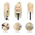 thumbnail image 3 of Mannequin Head with Real Human Hair 80% 26 Inch Hair Mannequins to Practice on Doll Heads for Hair Styling with Clamp and Tools Cosmetology Mannequin Head（ #613 Blond）, 3 of 8