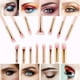 thumbnail image 3 of Juego de 15 brochas de maquillaje para ojos, juego de brochas de maquillaje para sombra de ojos incluido, mini brocha para cejas con mango de madera (rosa), 3 of 5