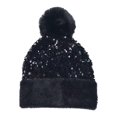 thumbnail image 1 of Sombrero de Gorro de Punto de Lentejuelas de Lentejuelas con Piel Sintética Negro Yuyangstore mujer gorro de invierno, 1 of 8