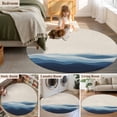 thumbnail image 5 of Round Rugs 3Ft, Blue Beige Ombre Round Area Rug Washable Indoor Throw Carpet, Minimalist Ocean Waves Linen Small Non Slip Circle Rug for Bedroom Living Room Home Decor Aesthetic, 5 of 8