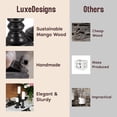 thumbnail image 2 of Luxe Designs | Rustic Black Mango Wood Pillar Candle Holders - Set of 3 Candlestick Holder - Table Centerpieces - Size 6", 9", 12”, 2 of 7