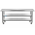 thumbnail image 2 of AmGood 72" Long x 30" Deep Stainless Steel Work Table with 2 Shelves and wheels | Commercial & Residential NSF Utility Table | Metal Food Prep Station, 2 of 4