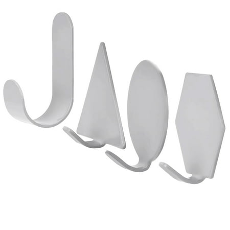 

Nordic Style Adhesive Wall Hooks - 4 Piece Set in Geometric Shape for Key Hanging and Home Decor (Grey)