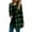 Green, variant on Otvok Womens Cardigan Fashion Plaid Loose T-Shirt Long Sleeve Blouse Coat