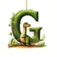 thumbnail image 1 of Fiudx Decoraciones navideñas para interiores Colgante acrílico navideño con forma de dinosaurio y 26 letras, 1 of 2