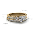 thumbnail image 2 of Matching Ring Couple Rings Yellow Gold Plated 1CT CZ Wedding Ring Sets Titanium Male Ring, 2 of 5