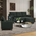 thumbnail image 6 of Soscana Convertible Sectional Sofa with Storage Ottoman and Accent Chair, 3 Seat L Shaped Couch with Armchair,Modern Living Room Furniture Set for Home Office Apartment Studio, 6 of 7