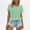 *Green, variant on ClodeEU Women's Short Sleeve Crewneck T Shirt Top ,Solid Color Casual Tee with Button Green,Womens Plus XXXXL