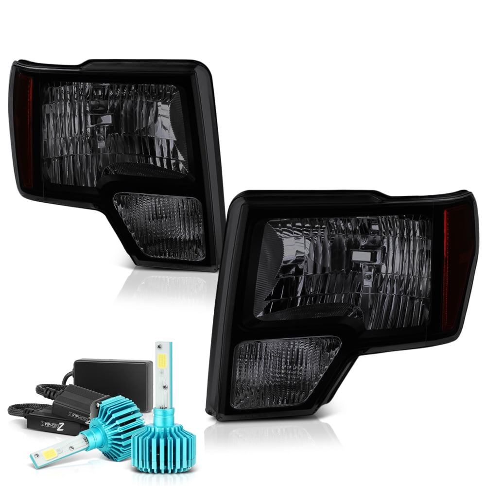 VIPMOTOZ OEStyle Smoke Lens Headlight Headlamp Assembly For 20092014 Ford F150 Pickup Truck
