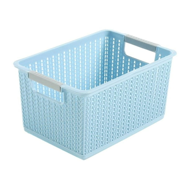 Yuarrent Caja de plástico duradera - Organizador de almacenamiento apilable para habitación o dormitorio Ahorre espacio cuando no esté en la Almacenamiento y organización del hogar azul S