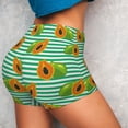 thumbnail image 6 of Seamless Workout Shorts Women - Papaya Pattern stripe Biker Gym Running Yoga Spandex Shorts for Women, 6 of 7