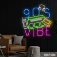 thumbnail image 2 of Craftnamesign 90s Vibes Neon Sign, Bar Club LED Signs, Vintage Style Decor, 2 of 4