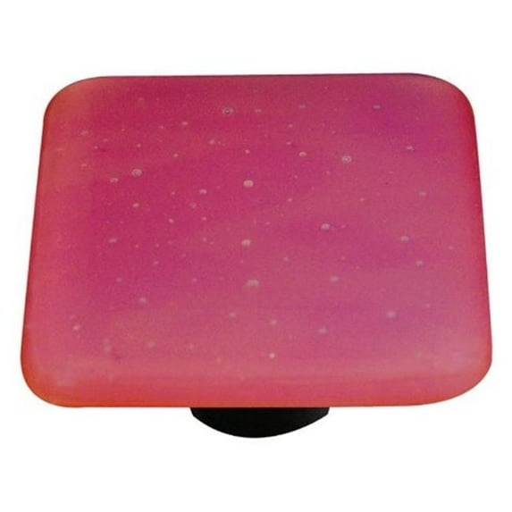 Hot Knobs HK9050-KA Opaline Red Square Glass Cabinet Knob - Aluminum Post