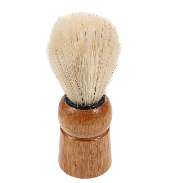 Brocha de afeitar retro para barba con mango de madera, ideal para el cuidado de la barba y el vello facial.