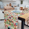 thumbnail image 2 of Mexican Fiesta Linen Table Runner(13" x 72"inch), Cinco De Mayo Tablecloth Dia De Los Muertos Decor Day of The Dead Decoration, Traditional Latin American Art Dining Room Kitchen Rectangular Runner, 2 of 5