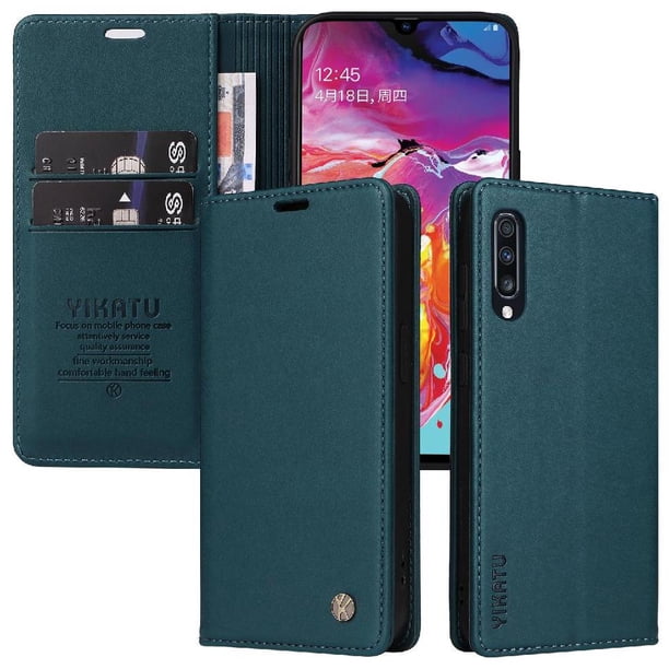 Funda para Samsung Galaxy A70 Estuche de Cuero PU Tipo Cartera con Ranuras para Tarjetas y Cierre Magnético