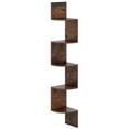 thumbnail image 1 of Costway 1 PCS 5-Tier Floating Bookshelf with Safe Round Edge Space-Saving Plant Display Shelf Brown, 1 of 9