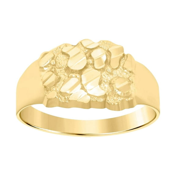 14k Yellow Gold Womens Nugget Fashion Ring 9.6x2.2mm Wide Ring for Women - 1.9 Grams