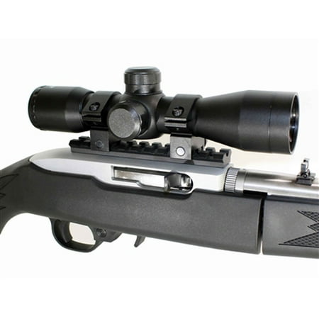 Trinity Rail - 4X32 MildDot Scope Kit For Ruger 10 22 TRINITY Weaver Rail Rings Complete Kit.