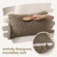 thumbnail image 3 of REGALWOVEN Set of 2 Throw Pillow Covers, Soft Fluffy Cushion Covers Double Sided Plush Pillow Covers Khaki 18" x 18", 3 of 3