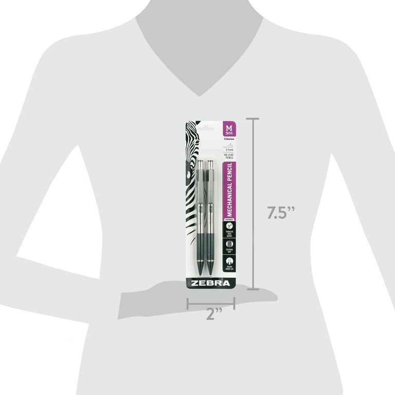 Zebra M-301 Stainless Steel Mechanical Pencil, 0.5mm Point Zebra M-301 Stainless Steel Mechanical Pencil, 0.5mm Point
