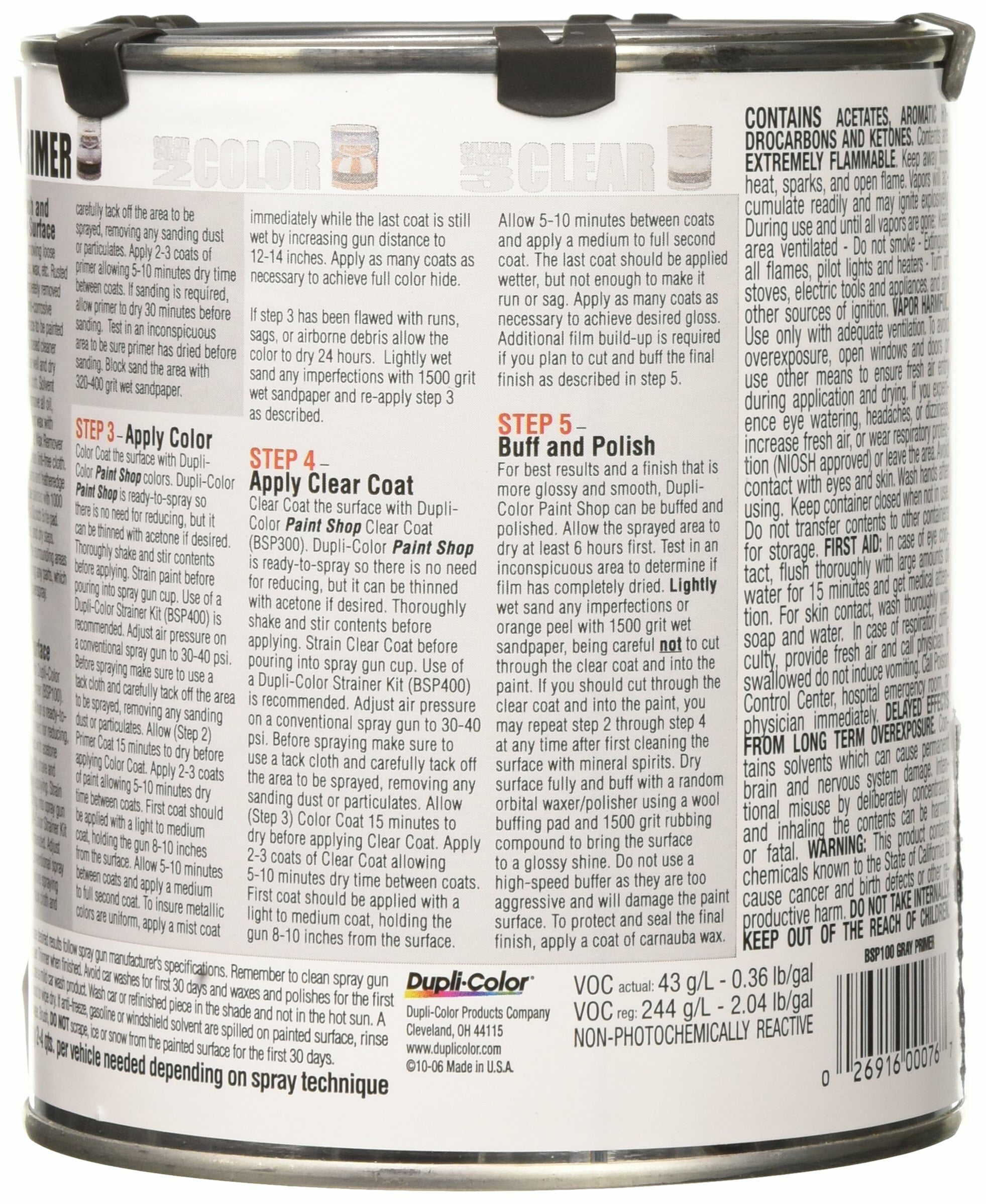 Dupli-Color BSP100 Gray Paint Shop Finish System Primer - 32 oz.