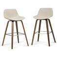 thumbnail image 3 of Simpli Home Randolph Mid Century Modern 28 inch Bentwood Counter/ Bar Height Stool (Set of 2) in Natural Linen Look Fabric, 3 of 9