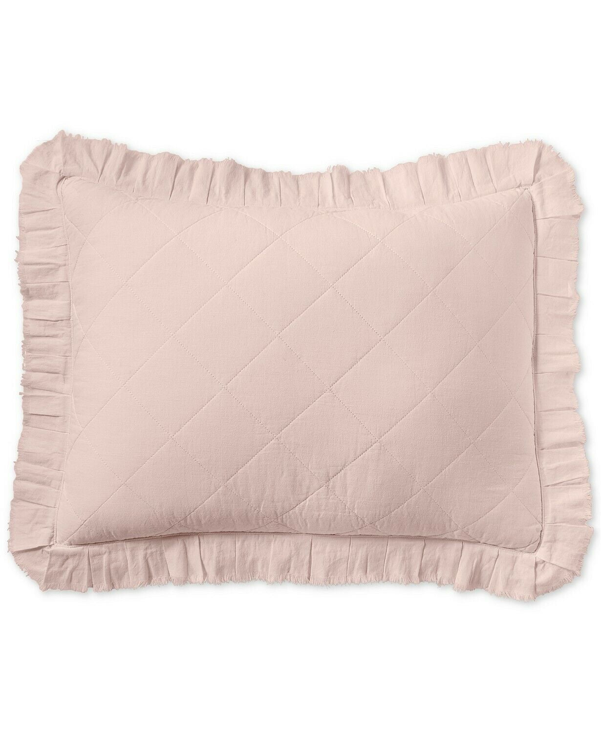 Martha Stewart Collection LinenCotton Ruffle Pillow Sham STANDARD Pink