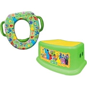 Sesame Street "Framed Friends" 3 Piece Potty Training Kit - Soft Potty, Folding/Travel Potty and Step Stool, Green