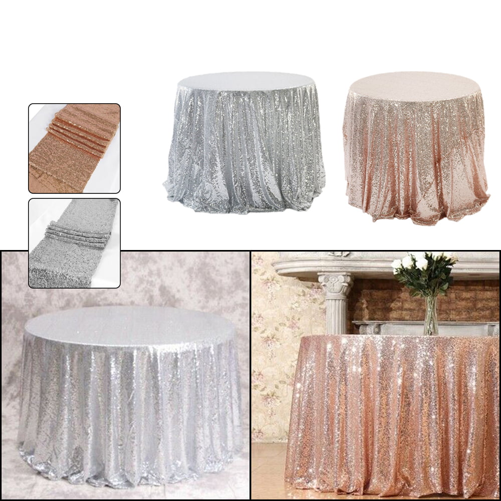 New Round Sequin Tablecloths Table Cloth Cover Wedding Event Party Tableware UK 