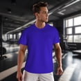 thumbnail image 3 of Wukai Darkblue Print Men's Short-Sleeved Mesh T-Shirt,Quick-Dry Short Sleeve Workout T-Shirt-, 3 of 8