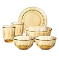 thumbnail image 1 of IFRINID Juego de Vajilla de Cocina de Vidrio de 6 Pzas con Platos, Tazones y Tazas, Servicio para 2 - color Ámbar, Estilo Nórdico, 1 of 6
