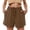 Brown, variant on Women’s Vacation Casual Shorts, Lightweight Drawstring Elastic Waist with Side Pockets, Multi-Color, S/M/L/XL/XXL