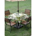 thumbnail image 4 of Outdoor Tablecloths with Umbrella Hole & Zipper, Green Leaves 60x60 Inch Square Tablecloths, Summer Botanical Farmhouse Watercolor Leaf Waterproof Table Cloth, Patio/Pool/Picnic Table Covers, 4 of 8
