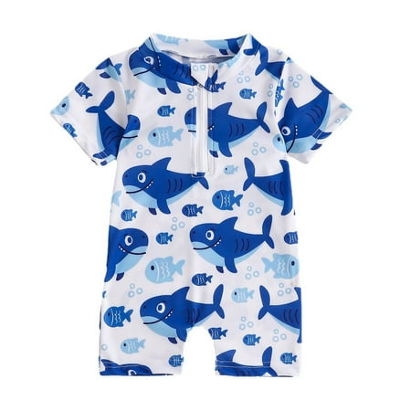 

WUXIAN Toddler Summer Short Sleeve Jumpsuit Cartoon Print Outwear For Boys Clothes Fashion Infants Baby Children Relaxed Fit Dailywear