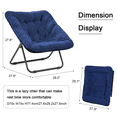 thumbnail image 5 of TANGJEAMER Folding Chair, Saucer Chair with Metal Frame, Comfy Moon Chairs for Bedroom, Living Rooms, Apartments, Garden and Courtyard (Blue), 5 of 8