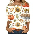 thumbnail image 1 of HKEJIAOI Chemise d'Halloween pour Femmes Manches Longues Col Rond Imprimé Graphique Mode Célébration d'Halloween Haut Multicolore-2, 1 of 5