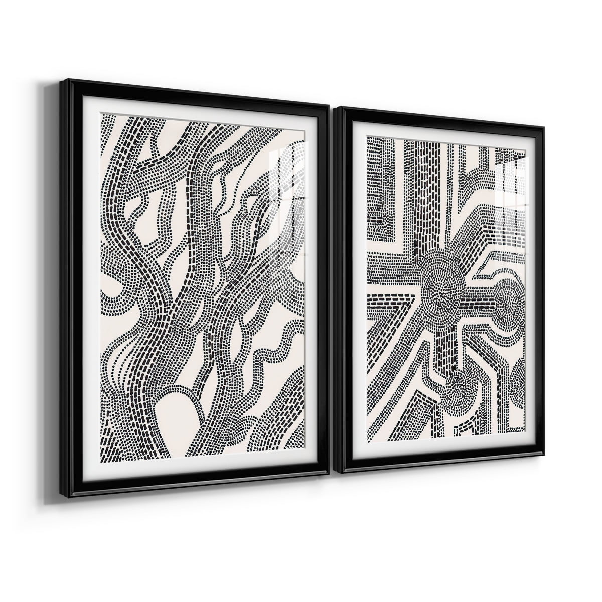 Wexford Home Dots and Dashes I Premium Framed Print, 18.5" x 24.5" - Ready to Hang, Black (Set of 2)