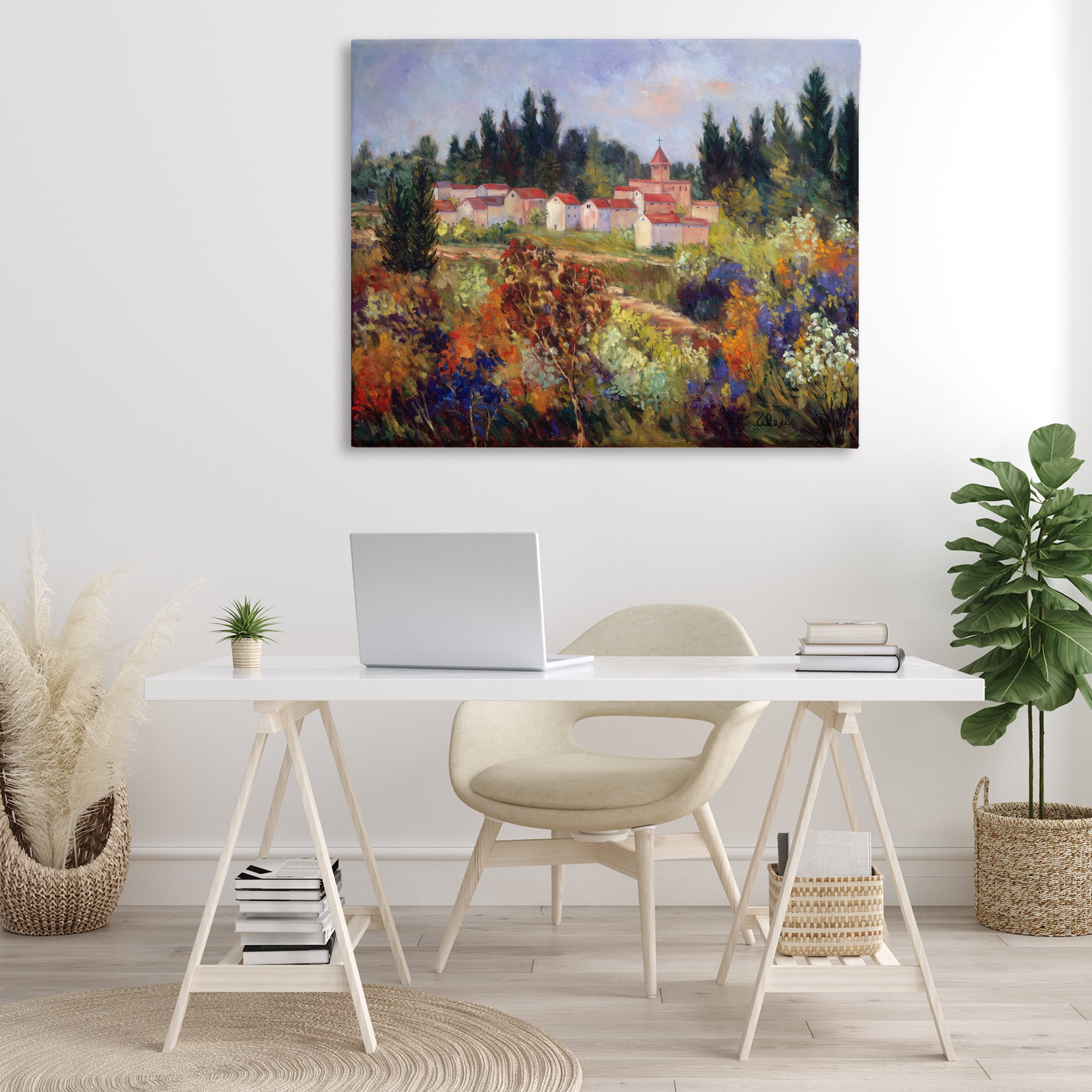 Stupell Industries Tuscan Countryside Garden Landscape & Nature Painting Wrapped Canvas Art Print Wall Art, 48 x 36