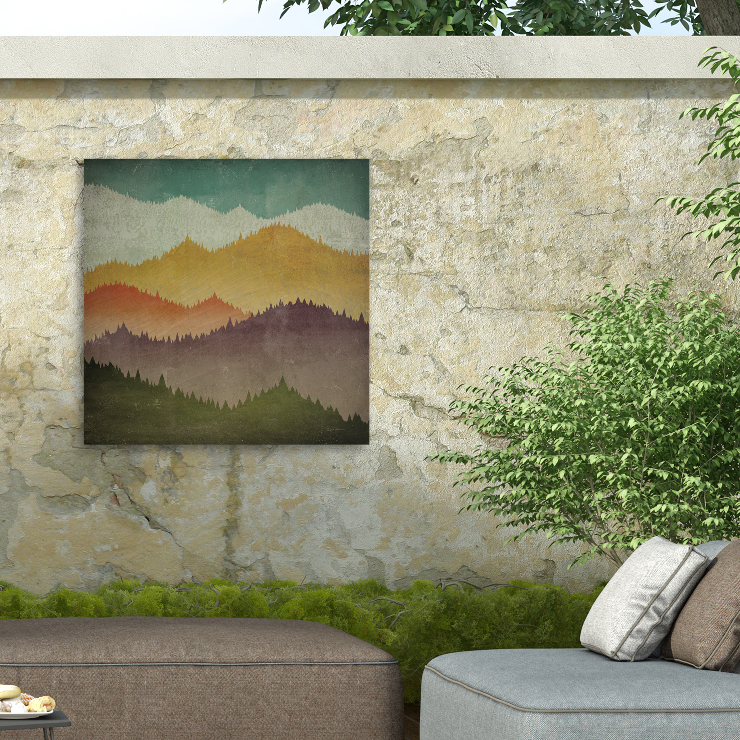 Ryan Fowler 'A Mountain VIew' Outdoor Canvas 18x24