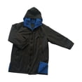 thumbnail image 4 of Parka para niños, bata cambiadora, chaqueta, poncho, abrigo térmico cálido de manga larga con interior Azul negro, 4 of 9