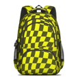 thumbnail image 2 of Yellow and Black Wavy Checkered Backpack for School, Cute School Bag with Adjustable Shoulder Straps and Padded Back, 16.9"x12.6"x5.9", 2 of 5
